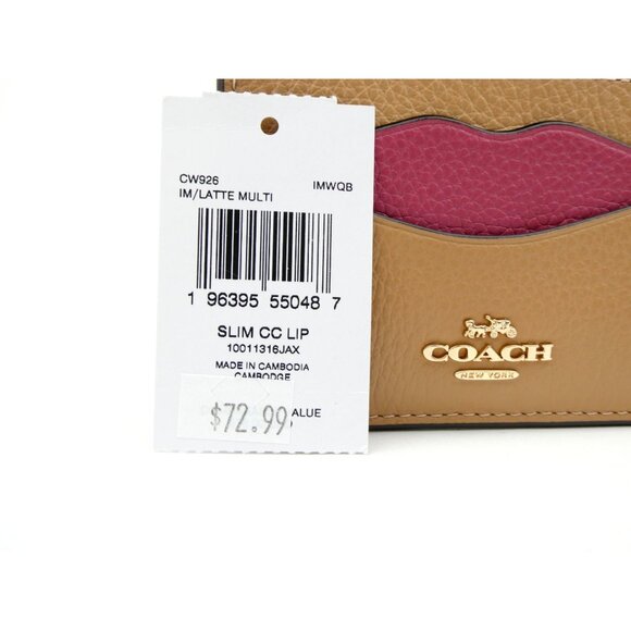 Coach Latte Multi Lip Slim Card Case NWT CW926 - Picture 3 of 8